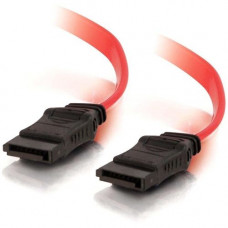 C2g 12in 7-pin 180&deg; 1-Device Serial ATA Cable - 1 ft SATA Data Transfer Cable - First End: 1 x 7-pin Female SATA - Second End: 1 x 7-pin Female SATA - Red - RoHS Compliance 10192