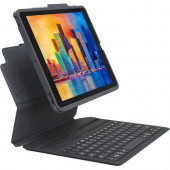 ZAGG Pro Keys Keyboard/Cover Case for 10.2" Apple iPad Tablet - Black - Drop Resistant - Polycarbonate, Rubber Edge - 10.1" Height x 7.7" Width x 0.9" Depth 103404702