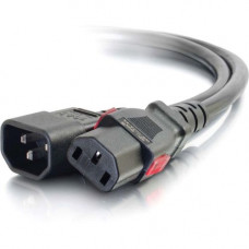 C2g 2ft Locking C14 to C13 10A 250V Power Cord Black - 250 V AC / 10 A - Black - 2 ft Cord Length 10358