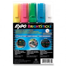 Newell Rubbermaid Expo Bright Sticks Marker Set - Bullet Marker Point Style - Pink, Blue, White, Yellow, Green Water Based Ink - Assorted Barrel - 5 / Set - TAA Compliance 14075