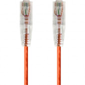 Monoprice SlimRun Cat6 28AWG UTP Ethernet Network Cable, 1ft Orange - 1 ft Category 6 Network Cable for Network Device - First End: 1 x RJ-45 Male Network - Second End: 1 x RJ-45 Male Network - Patch Cable - Orange 14794