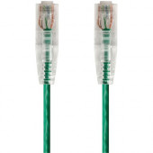 Monoprice SlimRun Cat6 28AWG UTP Ethernet Network Cable, 1ft Green - 1 ft Category 6 Network Cable for Network Device - First End: 1 x RJ-45 Male Network - Second End: 1 x RJ-45 Male Network - Patch Cable - Green 14795