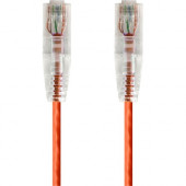 Monoprice SlimRun Cat6 28AWG UTP Ethernet Network Cable, 3ft Orange - 3 ft Category 6 Network Cable for Network Device - First End: 1 x RJ-45 Male Network - Second End: 1 x RJ-45 Male Network - Patch Cable - Orange 14807