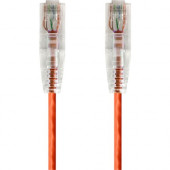 Monoprice SlimRun Cat6 28AWG UTP Ethernet Network Cable, 7ft Orange - 7 ft Category 6 Network Cable for Network Device - First End: 1 x RJ-45 Male Network - Second End: 1 x RJ-45 Male Network - Patch Cable - Orange 14815