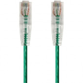 Monoprice SlimRun Cat6 28AWG UTP Ethernet Network Cable, 10ft Green - 10 ft Category 6 Network Cable for Network Device - First End: 1 x RJ-45 Network - Male - Second End: 1 x RJ-45 Network - Male - Patch Cable - 28 AWG - Green 14820