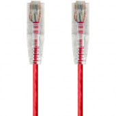 Monoprice SlimRun Cat6 28AWG UTP Ethernet Network Cable, 20ft Red - 20 ft Category 6 Network Cable for Network Device - First End: 1 x RJ-45 Male Network - Second End: 1 x RJ-45 Male Network - Patch Cable - Red 14826