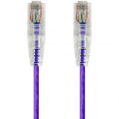 Monoprice SlimRun Cat6 28AWG UTP Ethernet Network Cable, 20ft Purple - 20 ft Category 6 Network Cable for Network Device - First End: 1 x RJ-45 Male Network - Second End: 1 x RJ-45 Male Network - Patch Cable - Purple 14829