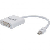 Manhattan Passive Mini DisplayPort to DVI-I Adapter - Mini DisplayPort Male to DVI-I Dual-Link Female, White, packaging type: bag 152907