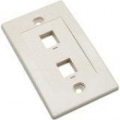 Intellinet Network Solutions 2 Outlet Wall Plate, Ivory - Flush Mount 162838