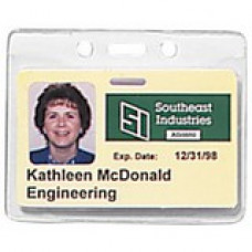 Brady Horizontal Top-Load Badge Holder - 3" x 3.68" - Vinyl - 100 Pack - Clear - TAA Compliance 1815-1000