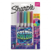 Newell Rubbermaid Sharpie Cosmic Color Permanent Marker - Ultra Fine Marker Point - 133.35 mm Marker Point Size - Needle Marker Point Style - Assorted - Gray Barrel - 5 / Pack - TAA Compliance 2033571