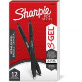 Newell Rubbermaid Sharpie S-Gel Pens - Medium Pen Point - 0.7 mm Pen Point Size - Black Gel-based Ink - Matte Black Metal Barrel - 12 2153580