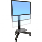 Ergotron Neo-Flex Mobile MediaCenter UHD Stand - 50" to 65" Screen Support - 120 lb Load Capacity - 1 x Shelf(ves) - 64" Height x 42" Width x 29.4" Depth - Plastic - Black 24-192-085