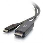 C2g 10ft USB C to HDMI Cable - M/M - 10 ft HDMI/USB-C A/V Cable for Audio/Video Device, HDTV, Projector, Notebook, Tablet - First End: 1 x Type C Male USB - Second End: 1 x HDMI Male Digital Audio/Video - Supports up to 4096 x 2160 - Black 26896