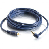 C2g 25ft Velocity Right Angled Subwoofer Cable - 25 ft Audio Cable for Audio Device - First End: 1 x RCA Male Audio - Second End: 1 x RCA Male Audio - Shielding - Gold Plated Contact - Blue - RoHS Compliance 29182