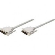 Manhattan Digital Video - DVI-D Dual Link Male to DVI-D Dual Link Male - Cable - 6 ft - DVI for Video Device, Monitor, TV - 6 ft - 1 x DVI-D (Dual-Link) Male Digital Video - 1 x DVI-D (Dual-Link) Male Digital Video - Shielding - Beige 328838