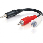 C2g 3ft Value Series One 3.5mm Stereo Male To Two RCA Stereo Male Y-Cable - 3 ft Mini-phone/RCA Audio Cable for Audio Device - First End: 1 x Mini-phone Male Stereo Audio - Second End: 2 x RCA Male Stereo Audio - Splitter Cable - Shielding - Black - RoHS 