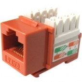 Weltron Cat6 Orange 110 Keystone Punch Down Jack (44-678C6-OR) - 1 x RJ-45 Female - Orange 44-678C6-OR