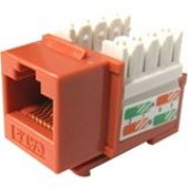 Weltron 8P8C Orange Cat5E 568A/B Keystone Punch Down Jack (44-678OR) - 1 x RJ-45 Female - Orange 44-678OR