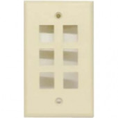 Weltron Faceplate - 6 x Socket(s) - 1-gang - Ivory 44-796IV