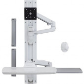 Ergotron Wall Mount Track for Keyboard, LCD Monitor, Mouse - 32" Screen Support - 30 lb Load Capacity - White 45-551-216