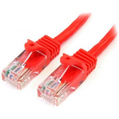 Startech.Com Snagless UTP Patch cable - RJ-45 (M) - RJ-45 (M) - 0.9 m - UTP - ( CAT 5e ) - red - Category 5e - 3 ft - 1 x RJ-45 Male - 1 x RJ-45 Male - Red - RoHS Compliance 45PATCH3RD