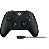 Microsoft Xbox Controller + Cable for Windows - Cable, Wireless - USB - Xbox One, PC, Xbox One S - 19.69 ft Operating Range - 8.99 ft Cable 4N6-00001