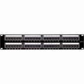 4XEM 48 Port CAT6 Rackmount Patch Panel - Black - Steel - 48 x RJ-45 Port(s) 4XRMC6PP48