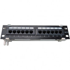 4XEM 4XEM 12 Port CAT5E Wall Mount Patch Panel - 12 Port(s) - 12 x RJ-45 - 18U High - 19" Wide - Wall Mountable 4XWMC5EPP12