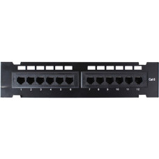 4XEM 4XEM 12 Port CAT6 Wall Mount Patch Panel - 12 Port(s) - 12 x RJ-45 - Wall Mountable 4XWMC6PP12