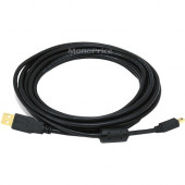 Monoprice USB Data Transfer Cable - 15 ft USB Data Transfer Cable - First End: 1 x Type A Male USB - Second End: 1 x Type B Male Mini USB - Gold Plated Connector 5450