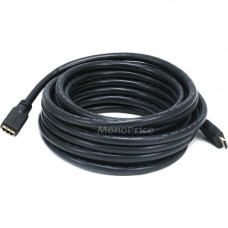 Monoprice Commercial Series Standard HDMI Extension Cable with Ethernet, 25ft Black - 25 ft HDMI A/V Cable for Audio/Video Device - First End: 1 x HDMI Male Digital Audio/Video - Second End: 1 x HDMI Male Digital Audio/Video - 633.60 MB/s - Extension Cabl