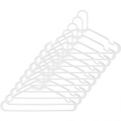 Whitmor Hanger - 10 Hangers - for Clothes, Closet, Laundry Room - Polypropylene, Plastic - White - 10 / Pack 6345-8701-10-WHT