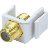 Monoprice Keystone Jack - Modular F Type (White) - 1 x F Connector Female Antenna - 1 x F Connector Female Antenna - White 6542