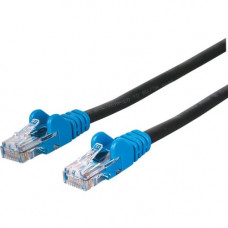 Manhattan Patch Cable, Cat5e, UTP, 14&#39;&#39;, Black w/ Blue Snagless Boot, Retail Blister - PVC cable jacket for flexibility and durability with snag-free boots to protect the RJ45 connectors 732666