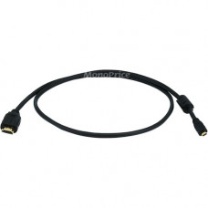 Monoprice HDMI Audio/Video Cable - 3 ft HDMI A/V Cable for Smartphone, TV, Audio Device, Video Device - First End: 1 x HDMI Male Digital Audio/Video - Second End: 1 x HDMI (Micro Type D) Male Digital Audio/Video - Black 7556