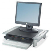 Fellowes Office Suites&trade; Monitor Riser - Up to 21" Screen Support - 80 lb Load Capacity - 4.2" Height x 19.9" Width x 14.1" Depth - Black, Silver 8031101