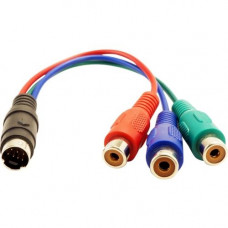 VisionTek HDTV Component 7-Pin TV Out Adapter - RCA/S-Video Video Cable for Video Device, Projector, HDTV, DVD Player, Graphics Card - First End: 1 x Male S-Video - Second End: 3 x RCA Female Component Video - Red, Green, Blue 900660