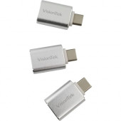 VisionTek USB-C to USB-A (M/F) 3 Pack Adapters - USB-C to USB adapter plug male to female (x3) supports USB 3.0 / USB 3.1 Host works with flash drives, keyboards, mice, external storage 901224