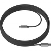 Logitech Strong USB-A to USB-C Cable - 32.81 ft USB Data Transfer Cable for Power Supply, Tap, Video Conferencing Camera, PTZ Camera - USB Type A Male USB - USB Type C Male USB - TAA Compliance 939-001799