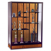 Mooreco Balt Elite Freestanding Display Case - 48" x 18" x 66" - 5 x Shelf(ves) - Security Lock, Adjustable Shelf - Oak - Glass, Aluminum - TAA Compliance 93R8410