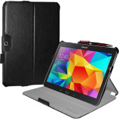 Amzer Carrying Case (Portfolio) for 10.1" Tablet - Black - Scratch Resistant - Vegan Leather, MicroFiber - Textured - Hand Strap 96076