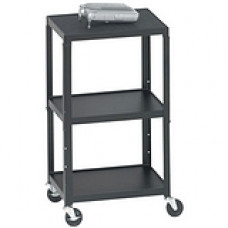 Bretford A2642 Height Adjustable A/V Cart - Black - TAA Compliance A2642