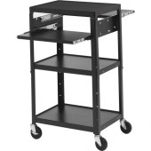 Bretford Basics A2642DNSE AV Notebook Cart - 5 x Shelf(ves) - 42" Height x 24" Width x 18" Depth - Powder Coated - Steel - Black - GREENGUARD, TAA Compliance A2642DNSE