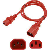 AddOn Standard Power Cord - 120 V / 10 A, 230 V - Red - 5 ft Cord Length - 1 ADD-C132C1418AWG5FTRD