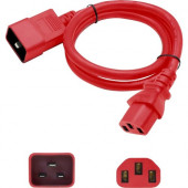 AddOn Standard Power Cord - 250 V / 10 A - Red - 3 ft Cord Length - TAA Compliant ADD-C132C2014AWG3FTR