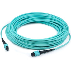 AddOn 7m MPO (Female) to MPO (Female) 12-strand Aqua OM4 Crossover Fiber OFNR (Riser-Rated) Patch Cable - 100% compatible and guaranteed to work in OM4 and OM3 applications ADD-MPOMPO-7M5OM4