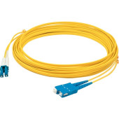 AddOn 3m LC (Male) to SC (Male) Yellow OS1 Duplex Fiber TAA Compliant OFNR (Riser-Rated) Patch Cable - 100% compatible and guaranteed to work - TAA Compliance ADD-SC-LC-3M9SMF-TAA