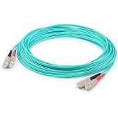 AddOn 33m SC (Male) to SC (Male) Straight Aqua OM4 Duplex Plenum Fiber Patch Cable - 108.27 ft Fiber Optic Network Cable for Network Device - First End: 2 x SC Male Network - Second End: 2 x SC Male Network - 10 Gbit/s - Patch Cable - Plenum - 50/125 &