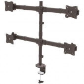 Startech.Com Quad Monitor Mount - Articulating - Clamp or Grommet Mount - Monitors up to 24" - VESA Mount - 4 Monitor Setup - 27" Screen Support - 70.55 lb Load Capacity - Black ARMQUAD